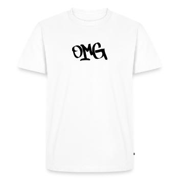 OMG (en anglais seulement) - T-shirt Premium bio Homme - blanc - Devant - Nico (187cm)