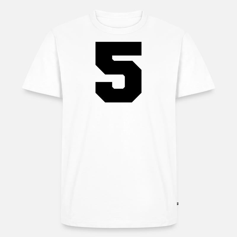 5 - Männer Premium Bio T-Shirt - Weiß