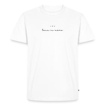 Moins c’est plus. - T-shirt Premium bio Homme - blanc - Devant - Nico (187cm)
