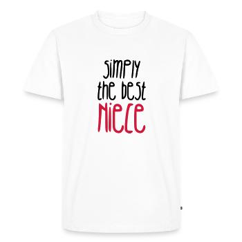 Nièce / Neveu / Oncle / Tante - T-shirt Premium bio Homme - blanc - Devant - Nico (187cm)