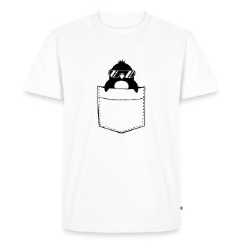 Shirt Chest Pocket Penguin - Men's Premium Organic T-Shirt - white - Front - Nico (187cm)