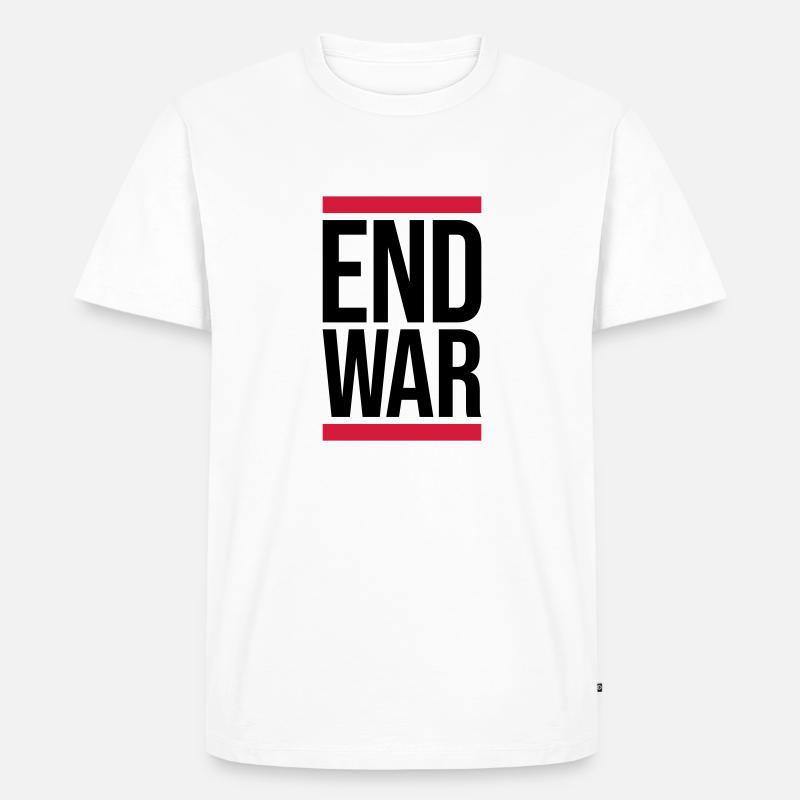 End War Stop - Männer Premium Bio T-Shirt - Weiß
