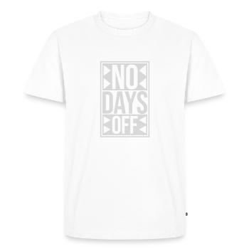 pas de jours de congé devis - T-shirt Premium bio Homme - blanc - Devant - Nico (187cm)