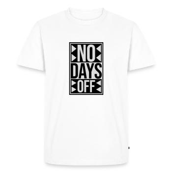 pas de jours de congé devis - T-shirt Premium bio Homme - blanc - Devant - Nico (187cm)