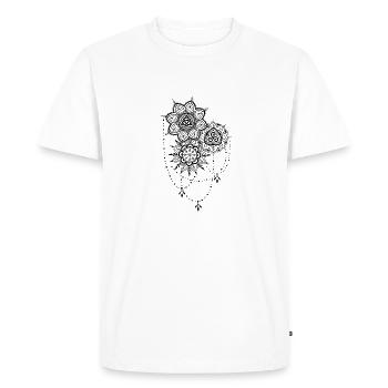 Celtic Henna Mandala Tattoo, noir - T-shirt Premium bio Homme - blanc - Devant - Nico (187cm)