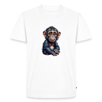 Singe singe - T-shirt Premium bio Homme - blanc - Devant - Nico (187cm)