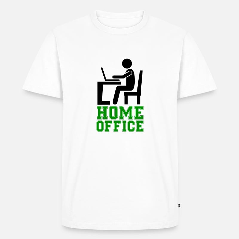 computer work home office - Männer Premium Bio T-Shirt - Weiß