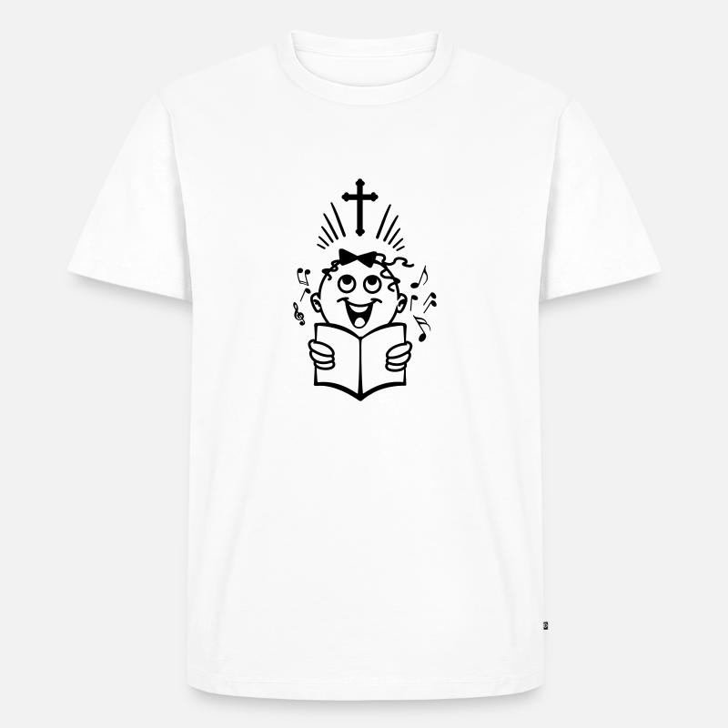 Mädchen Religion Psalm Singen - Männer Premium Bio T-Shirt - Weiß
