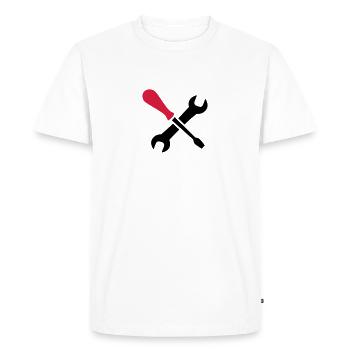 tools - Men's Premium Organic T-Shirt - white - Front - Nico (187cm)