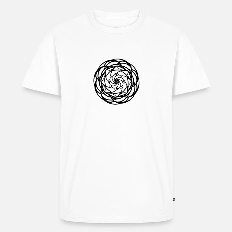 Rundes Mandala-Muster - Männer Premium Bio T-Shirt - Weiß