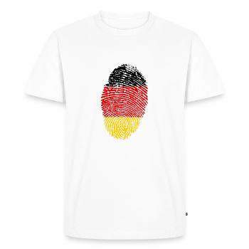 Empreintes digitales Noir Rouge Or - T-shirt Premium bio Homme - blanc - Devant - Nico (187cm)