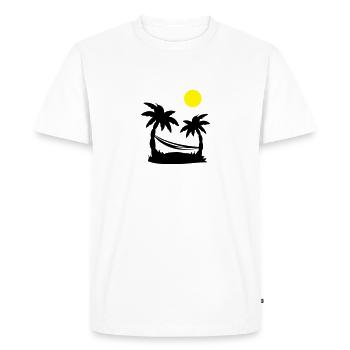 palmiers hamacs - T-shirt Premium bio Homme - blanc - Devant - Nico (187cm)