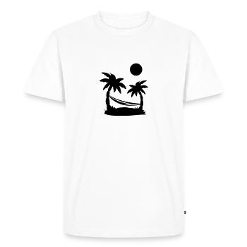 palmiers hamacs - T-shirt Premium bio Homme - blanc - Devant - Nico (187cm)