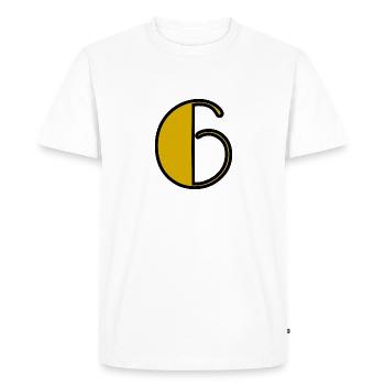 6 ANS. 6e ANNIVERSAIRE. ANNIVERSAIRE 6 ANS. 6 - T-shirt Premium bio Homme - blanc - Devant - Nico (187cm)