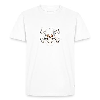 SKULL crâne et os - T-shirt Premium bio Homme - blanc - Devant - Nico (187cm)