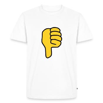 Emoji Pouce vers le bas Couleur de l’esquisse - T-shirt Premium bio Homme - blanc - Devant - Nico (187cm)