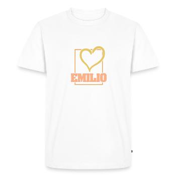 Emilio - T-shirt Premium bio Homme - blanc - Devant - Nico (187cm)