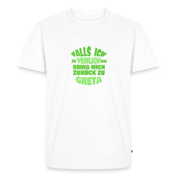 Enterrement de vie de garçon Greta - T-shirt Premium bio Homme - blanc - Devant - Nico (187cm)