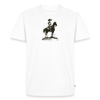 Skull Cowboy - Men's Premium Organic T-Shirt - white - Front - Nico (187cm)