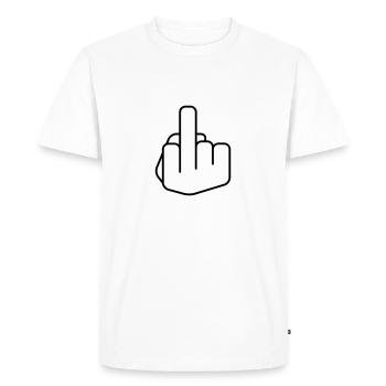 Doigt d'honneur picto - T-shirt Premium bio Homme - blanc - Devant - Nico (187cm)