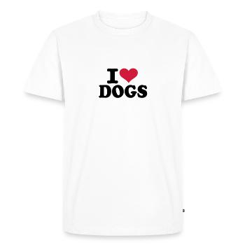 I love Dogs - T-shirt Premium bio Homme - blanc - Devant - Nico (187cm)