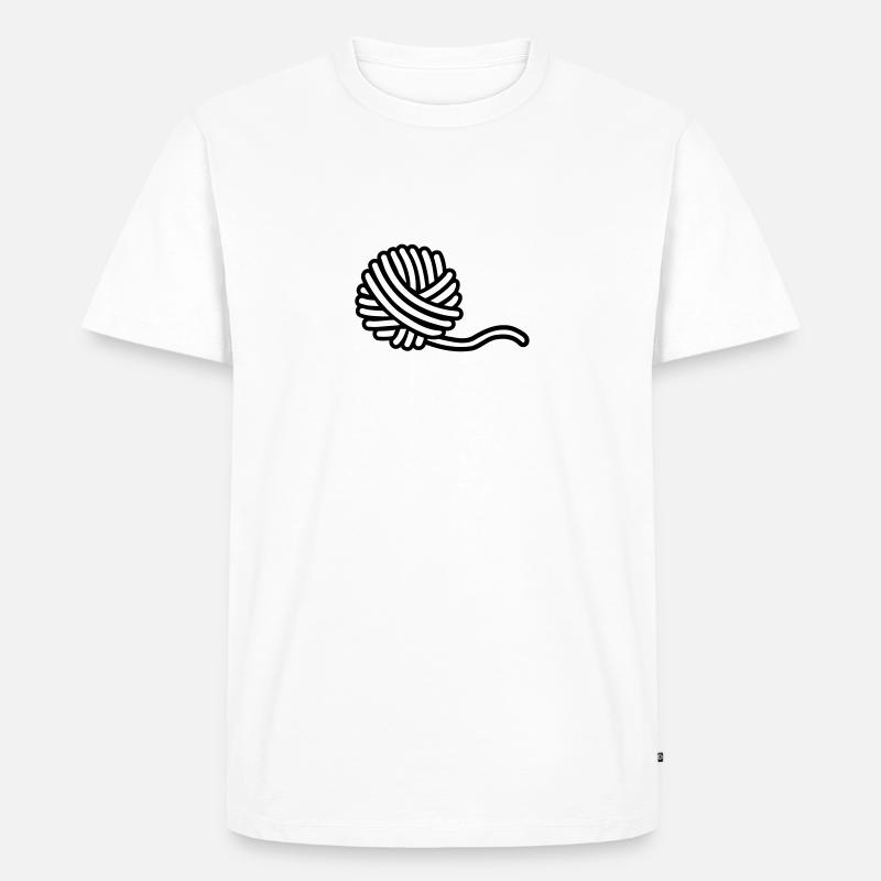 Wolle - Männer Premium Bio T-Shirt - Weiß