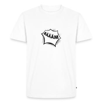 bäääm b / w - Men's Premium Organic T-Shirt - white - Front - Nico (187cm)