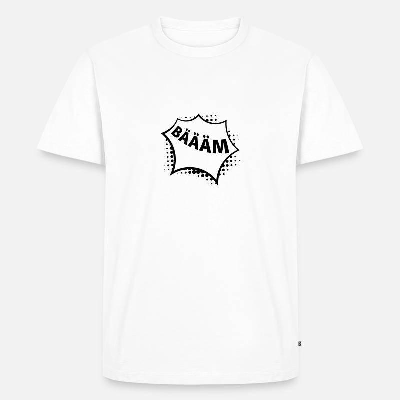 bäääm s/w - Männer Premium Bio T-Shirt - Weiß