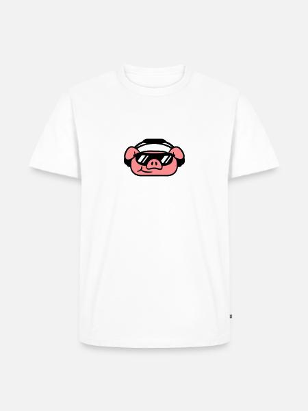 Party pork cool sunglasses - Men's Premium Organic T-Shirt - white