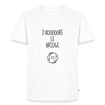 bridge / bridgeur / bridgeuse / cartes - T-shirt Premium bio Homme - blanc - Devant - Nico (187cm)