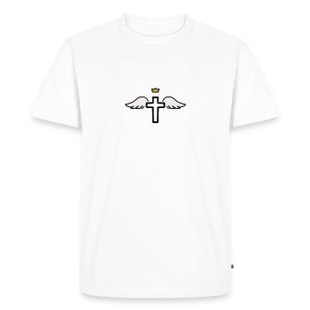 Crowned Wings of Faith - Men's Premium Organic T-Shirt - white - Front - Nico (187cm)