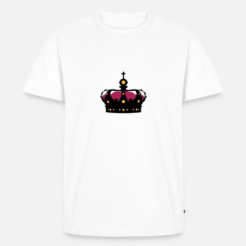 Krone - Männer Premium Bio T-Shirt - Weiß