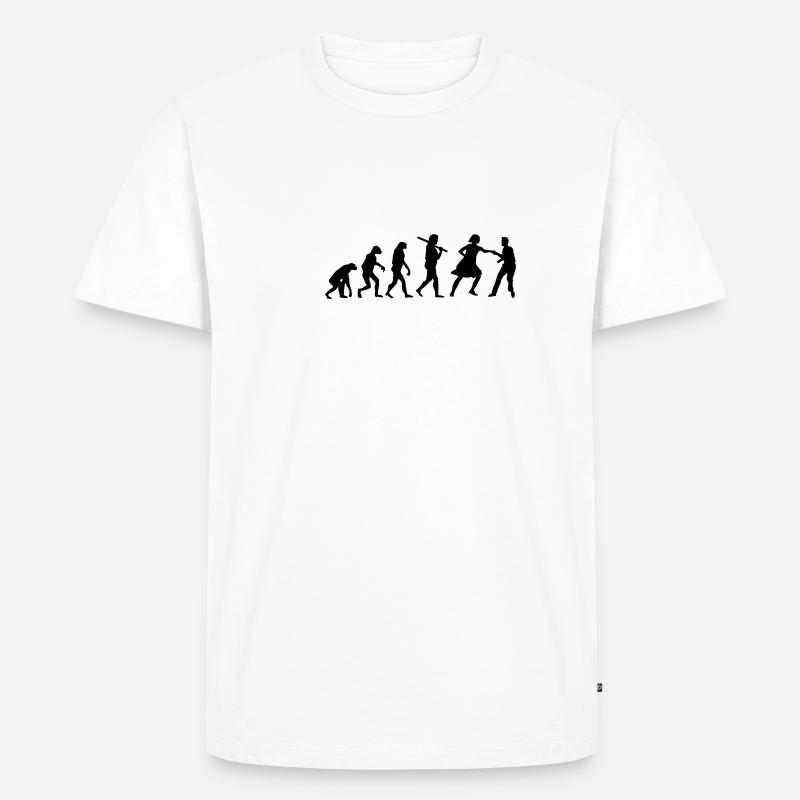 Lindy Hop Evolution - Männer Premium Bio T-Shirt - Weiß