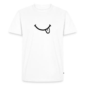 Smiley Langue - T-shirt Premium bio Homme - blanc - Devant - Nico (187cm)