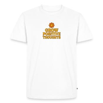 Grow Positive Thoughts – Think Positive & Grow - Men's Premium Organic T-Shirt - white - Front - Nico (187cm)