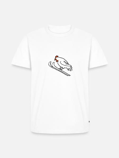 Ski-Henne - Männer Premium Bio T-Shirt - Weiß