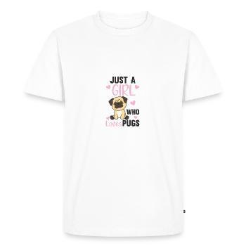 Only One Girl The Pugs Loves Pug - Men's Premium Organic T-Shirt - white - Front - Nico (187cm)