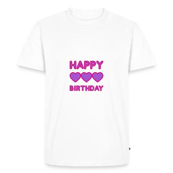 HAPPY BIRTHDAY - T-shirt Premium bio Homme - blanc - Devant - Nico (187cm)