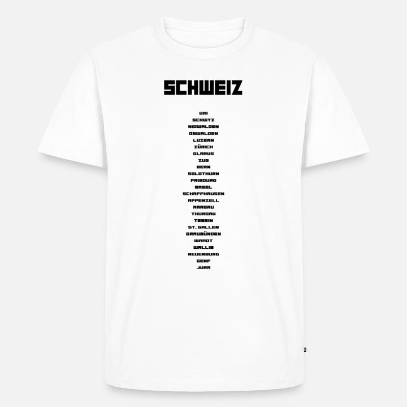 Schweizer Kantone schwarz - Männer Premium Bio T-Shirt - Weiß