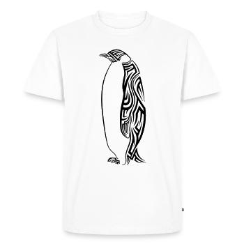 Tatouage tribal de pingouin - T-shirt Premium bio Homme - blanc - Devant - Nico (187cm)