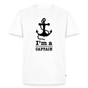 capitaine - T-shirt Premium bio Homme - blanc - Devant - Nico (187cm)