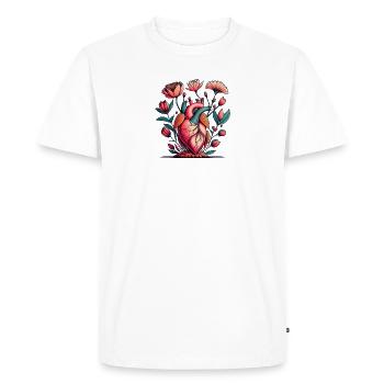 Explosion d’anatomie florale du cœur - T-shirt Premium bio Homme - blanc - Devant - Nico (187cm)