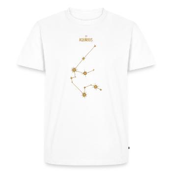 Verseau Signe du zodiaque Constellation d’étoiles Doré - T-shirt Premium bio Homme - blanc - Devant - Nico (187cm)