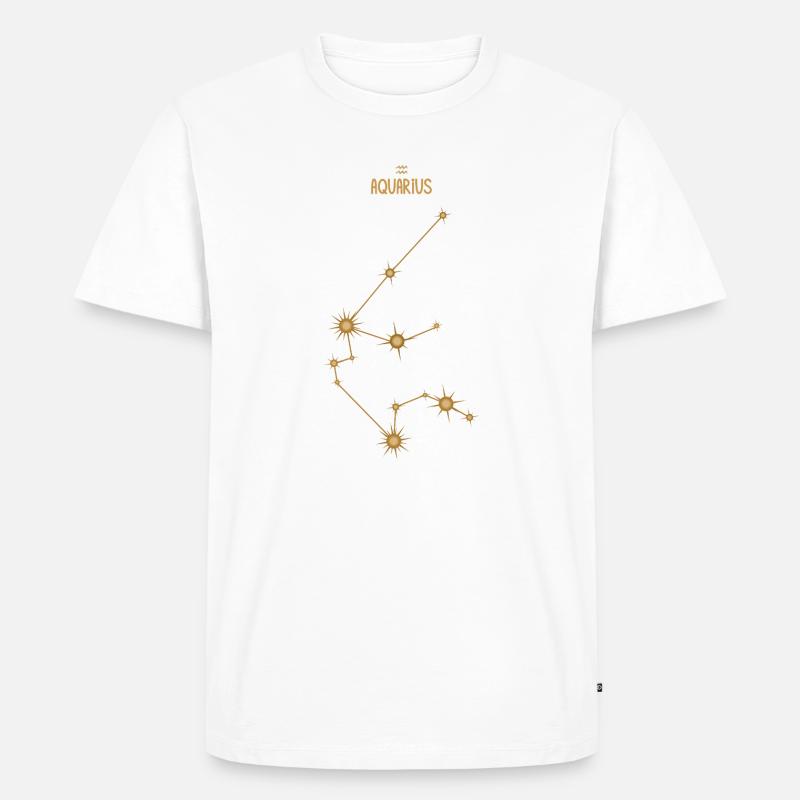 Wassermann Sternzeichen Sternbild Golden - Männer Premium Bio T-Shirt - Weiß