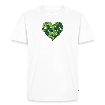 Leaf Heart Nature Design - Men's Premium Organic T-Shirt - white - Front - Nico (187cm)
