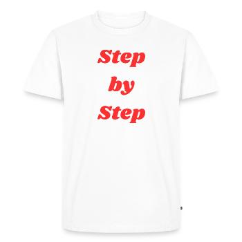 Typographie étape par étape - T-shirt Premium bio Homme - blanc - Devant - Nico (187cm)