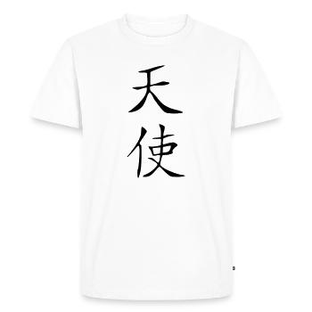 Angel Kanji - Men's Premium Organic T-Shirt - white - Front - Nico (187cm)