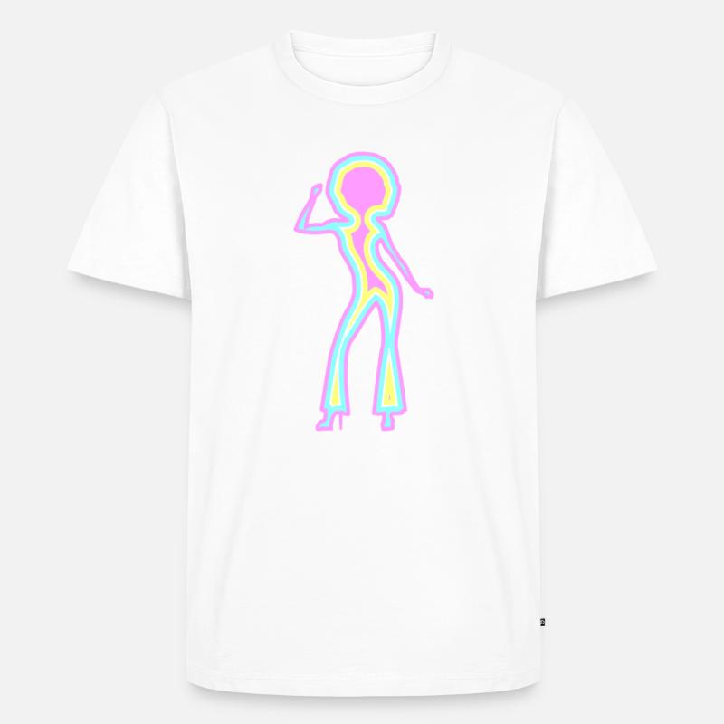 Disco psychedelisch - Männer Premium Bio T-Shirt - Weiß
