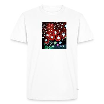 painting, stars, abstract, raven, bird - Men's Premium Organic T-Shirt - white - Front - Nico (187cm)