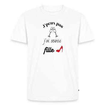 J'peux pas j'ai soirée fille - T-shirt Premium bio Homme - blanc - Devant - Nico (187cm)